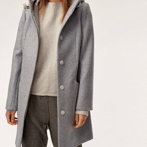 Pearce Wool Coat - Grey- Aritzia - Babaton